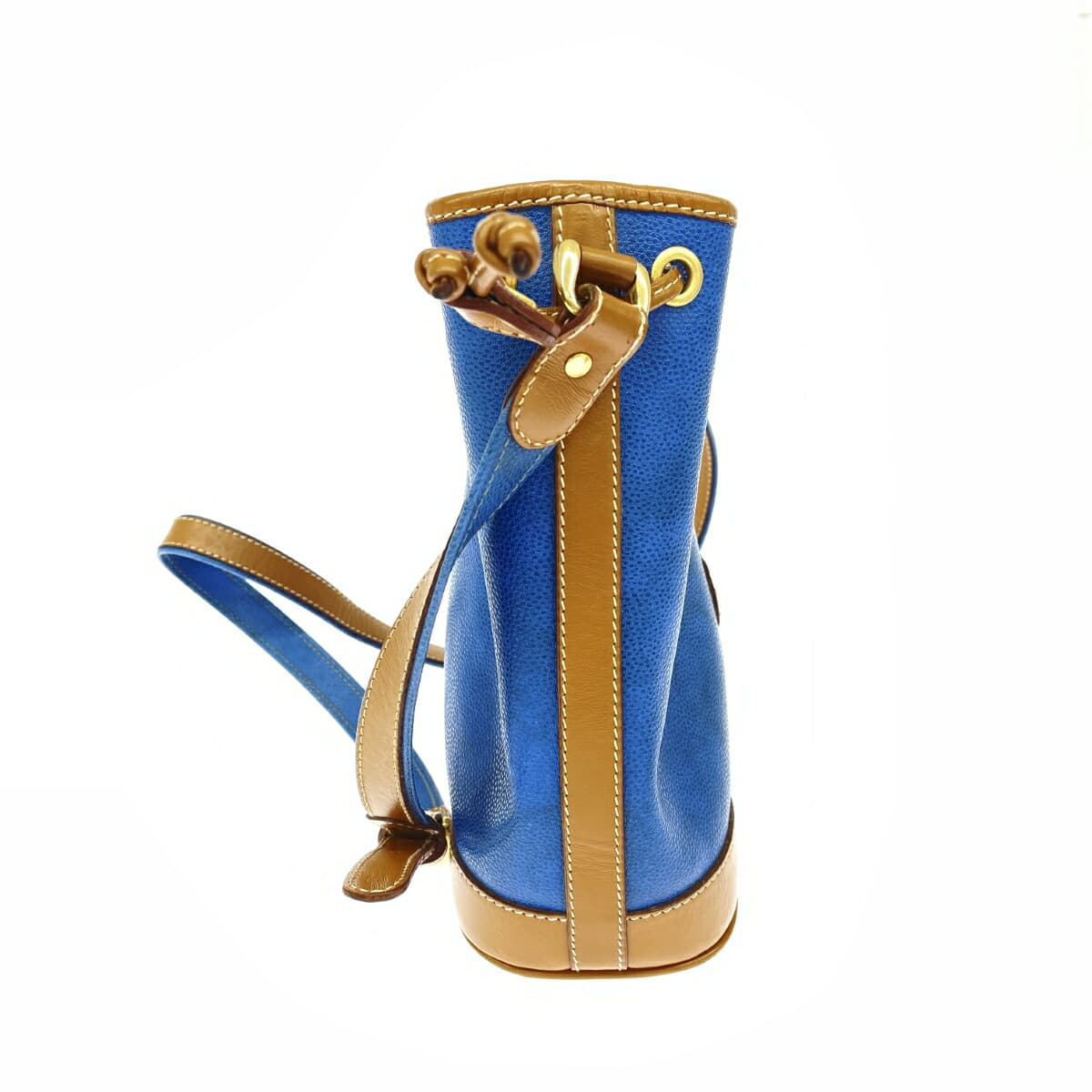 LANCEL Drawstring Shoulder Bag Logo/PVC Vintage Blue Women's 2