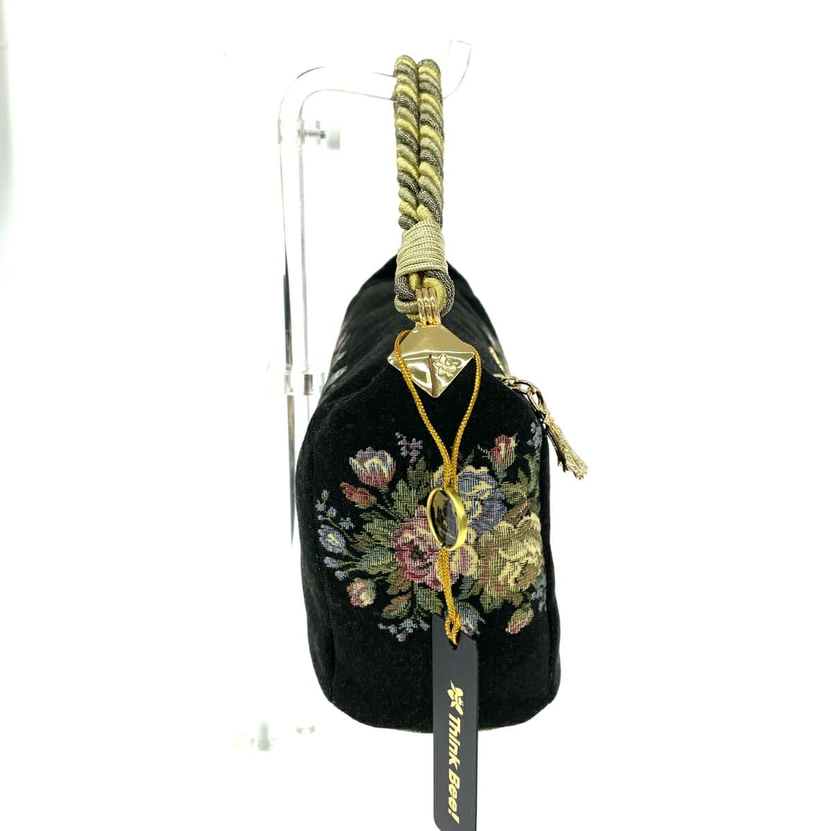 Think Bee Board Bag, unused, floral bouquet, tapestry, black, ladies 2