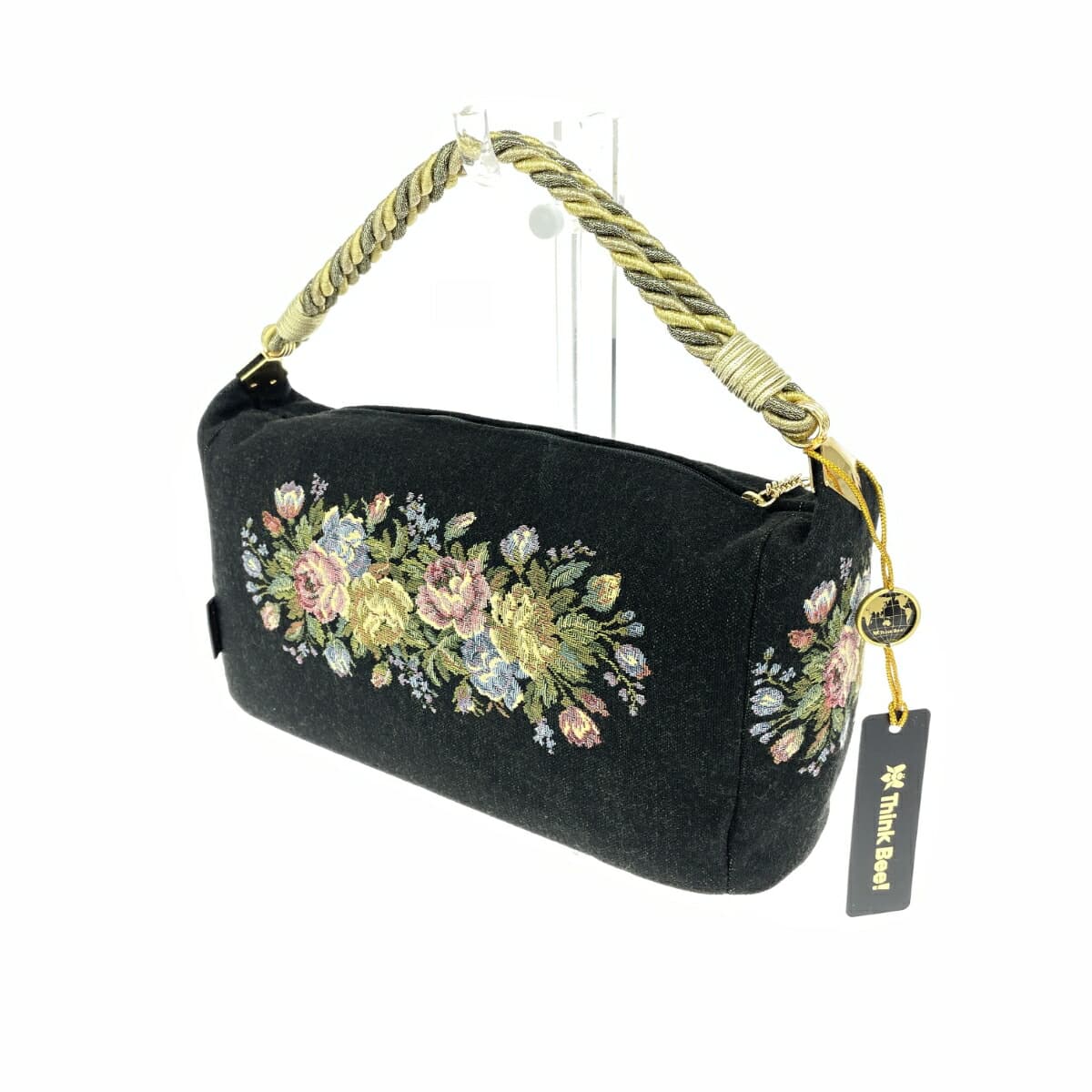 Think Bee Board Bag, unused, floral bouquet, tapestry, black, ladies 3