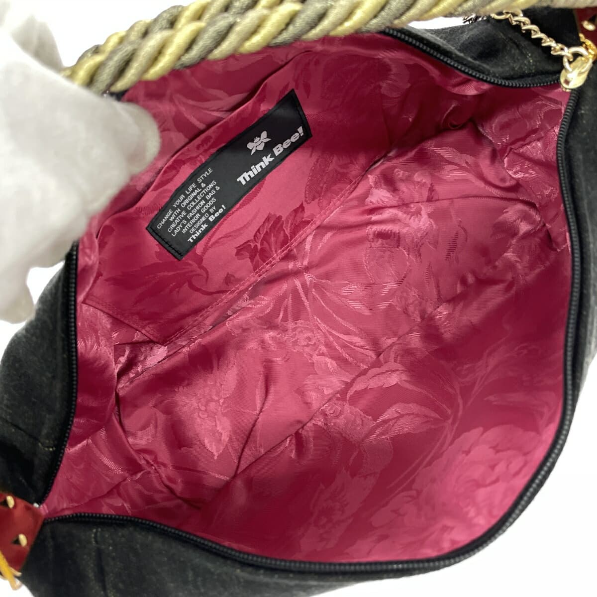 Think Bee Board Bag, unused, floral bouquet, tapestry, black, ladies 7