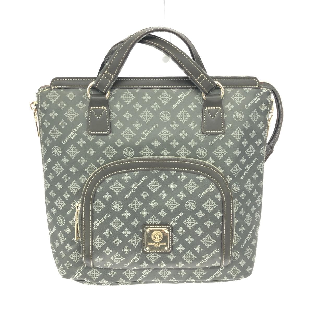 CHRISTIAN OLIVIER Multiway Backpack / Mini Shoulder Bag Set in Excellent Condition Monogram / Nylon / Olive Olive Ladies 2