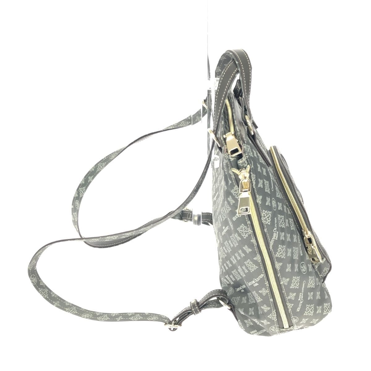 CHRISTIAN OLIVIER Multiway Backpack / Mini Shoulder Bag Set in Excellent Condition Monogram / Nylon / Olive Olive Ladies 3