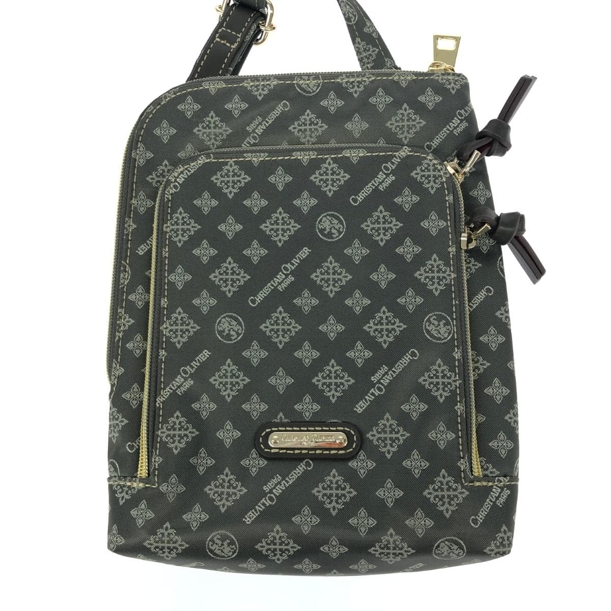 CHRISTIAN OLIVIER Multiway Backpack / Mini Shoulder Bag Set in Excellent Condition Monogram / Nylon / Olive Olive Ladies 8