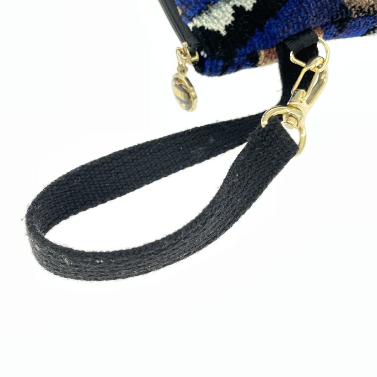 FEILER clutch bag pouch in good condition, rose pattern, chenille weave, multicolor, for ladies 7