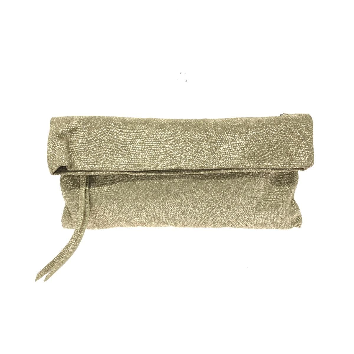 GIANNI CHIARINI Clutch Bag Good Condition Strap Leather Gold Color Women's