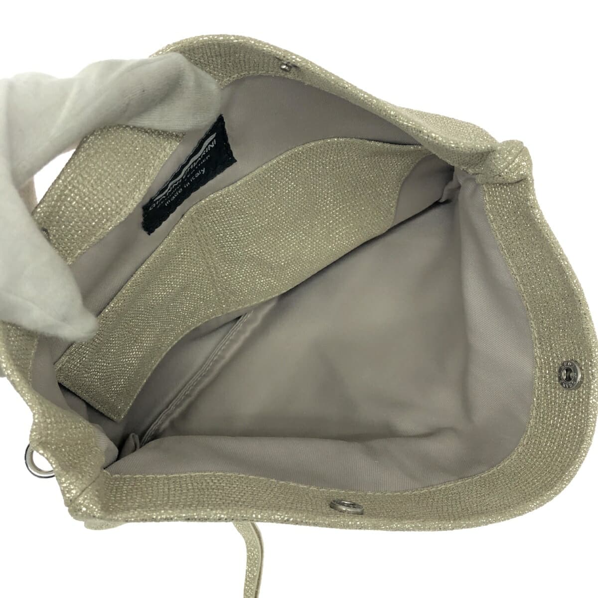 GIANNI CHIARINI Clutch Bag Good Condition Strap Leather Gold Color Women's 5