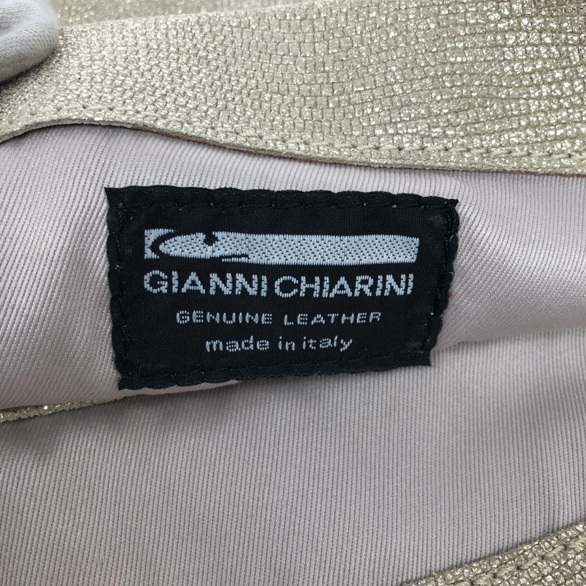 GIANNI CHIARINI Clutch Bag Good Condition Strap Leather Gold Color Women's 6