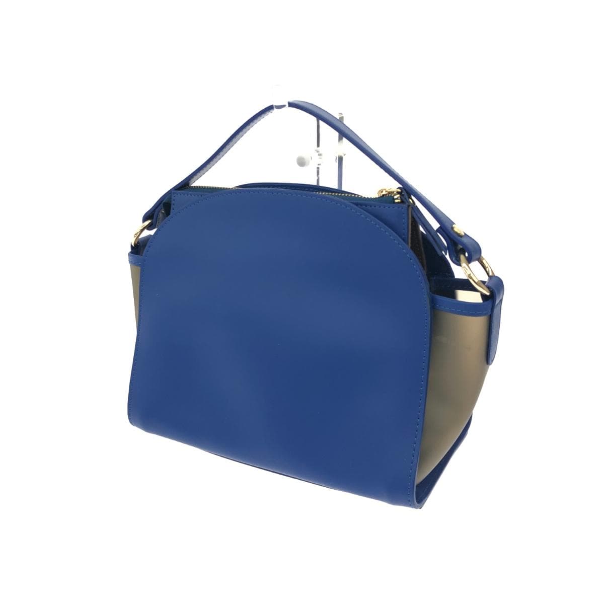 AUTORE 2WAY Bag Good Condition Leather Blue Women's 3