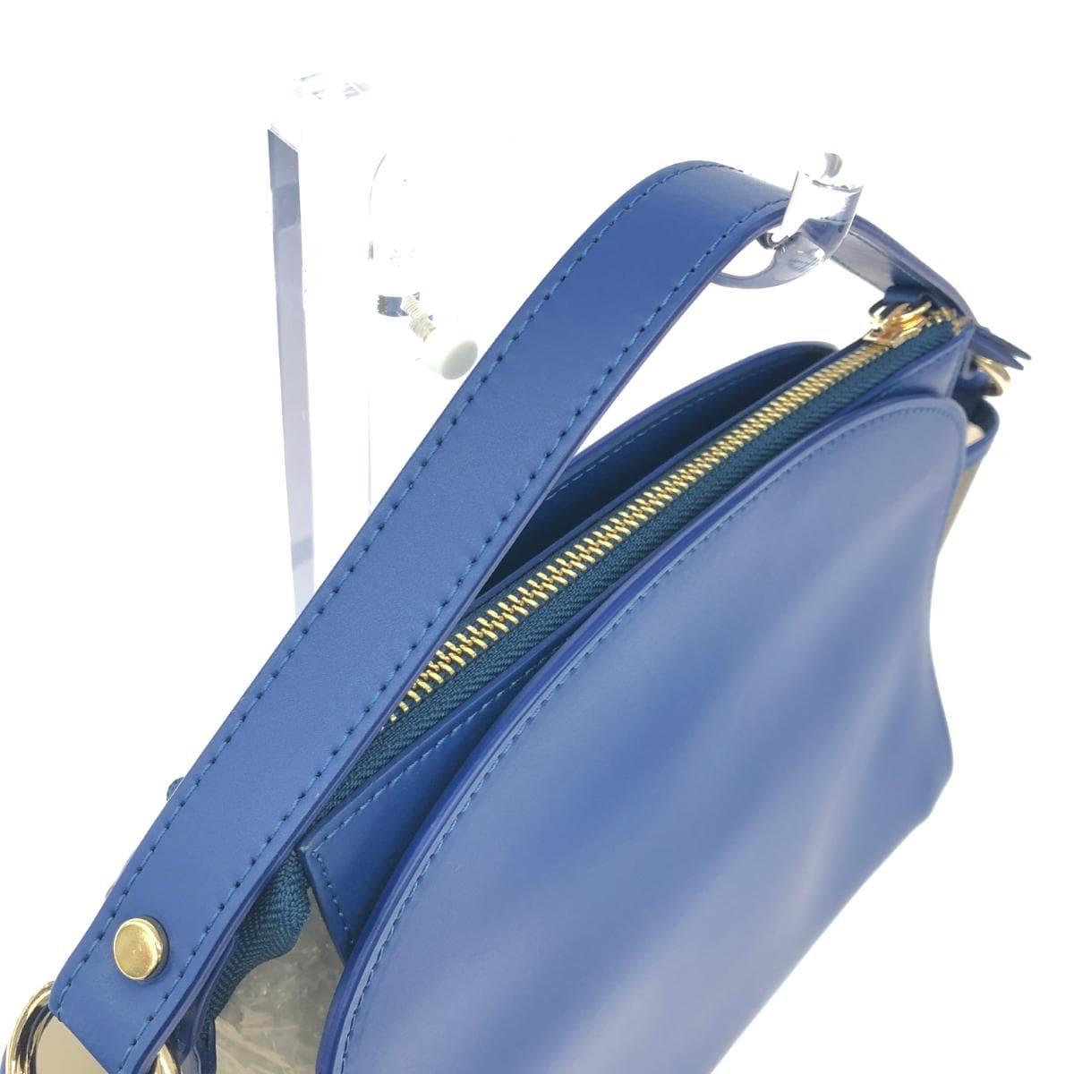 AUTORE 2WAY Bag Good Condition Leather Blue Women's 4