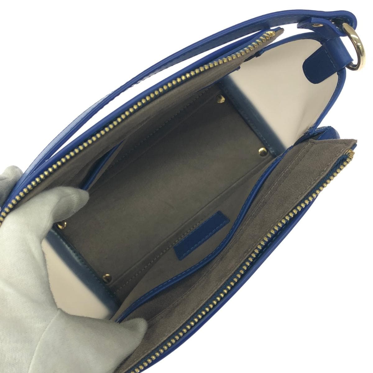 AUTORE 2WAY Bag Good Condition Leather Blue Women's 6