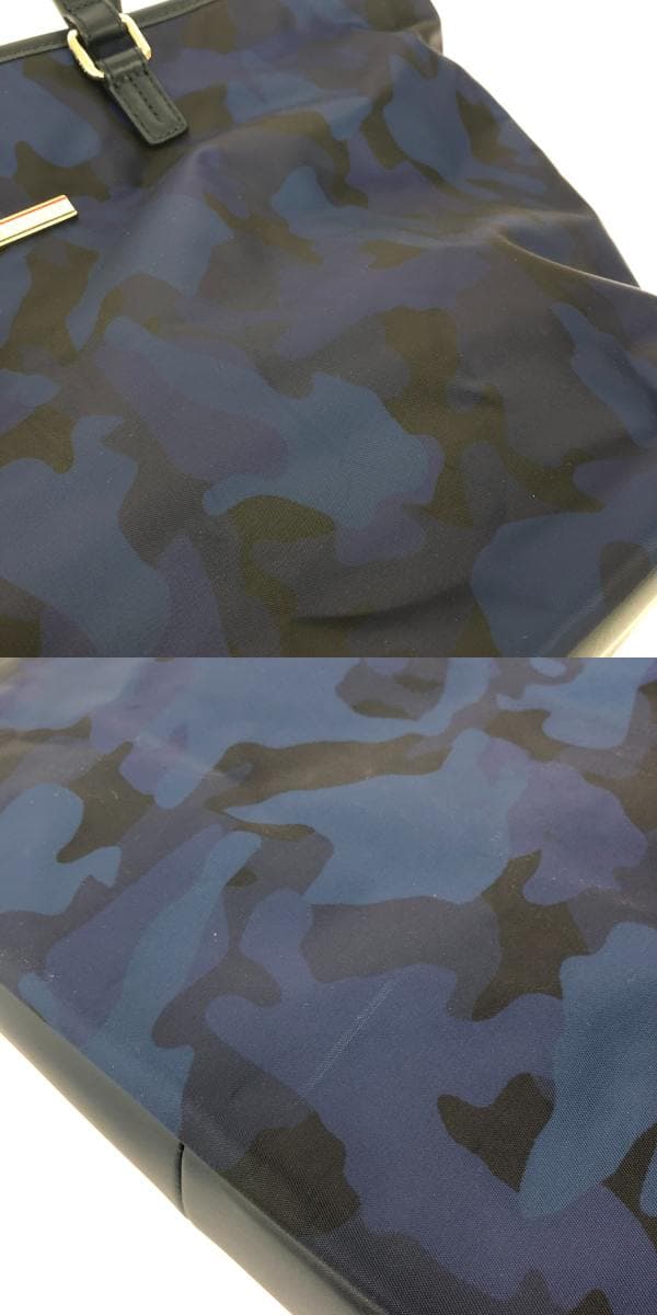 TOMMY HILFIGER Tote Bag and Clutch Bag Set Camouflage Nylon Navy Men's 8