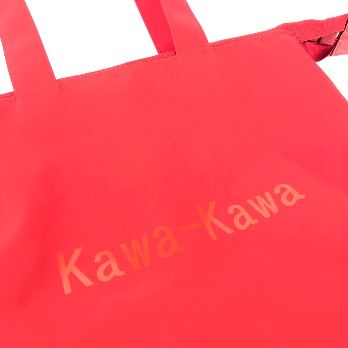 Kawakawa Rubber Tote Bag Big Zipper PVC Red Ladies 6