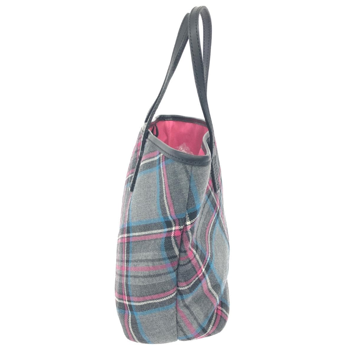 The Scotch House tote bag in good condition, featuring icon embroidery/check pattern/tweed, gray, for ladies 2