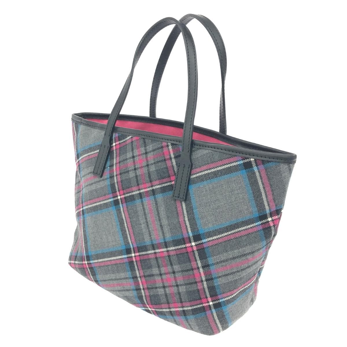 The Scotch House tote bag in good condition, featuring icon embroidery/check pattern/tweed, gray, for ladies 3