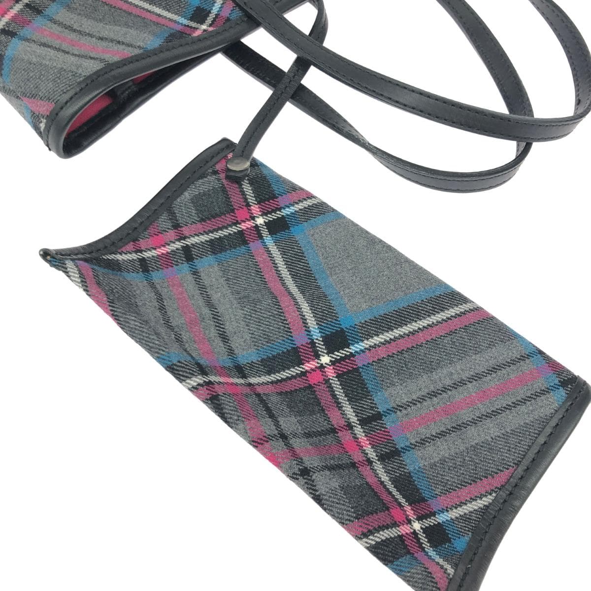 The Scotch House tote bag in good condition, featuring icon embroidery/check pattern/tweed, gray, for ladies 8