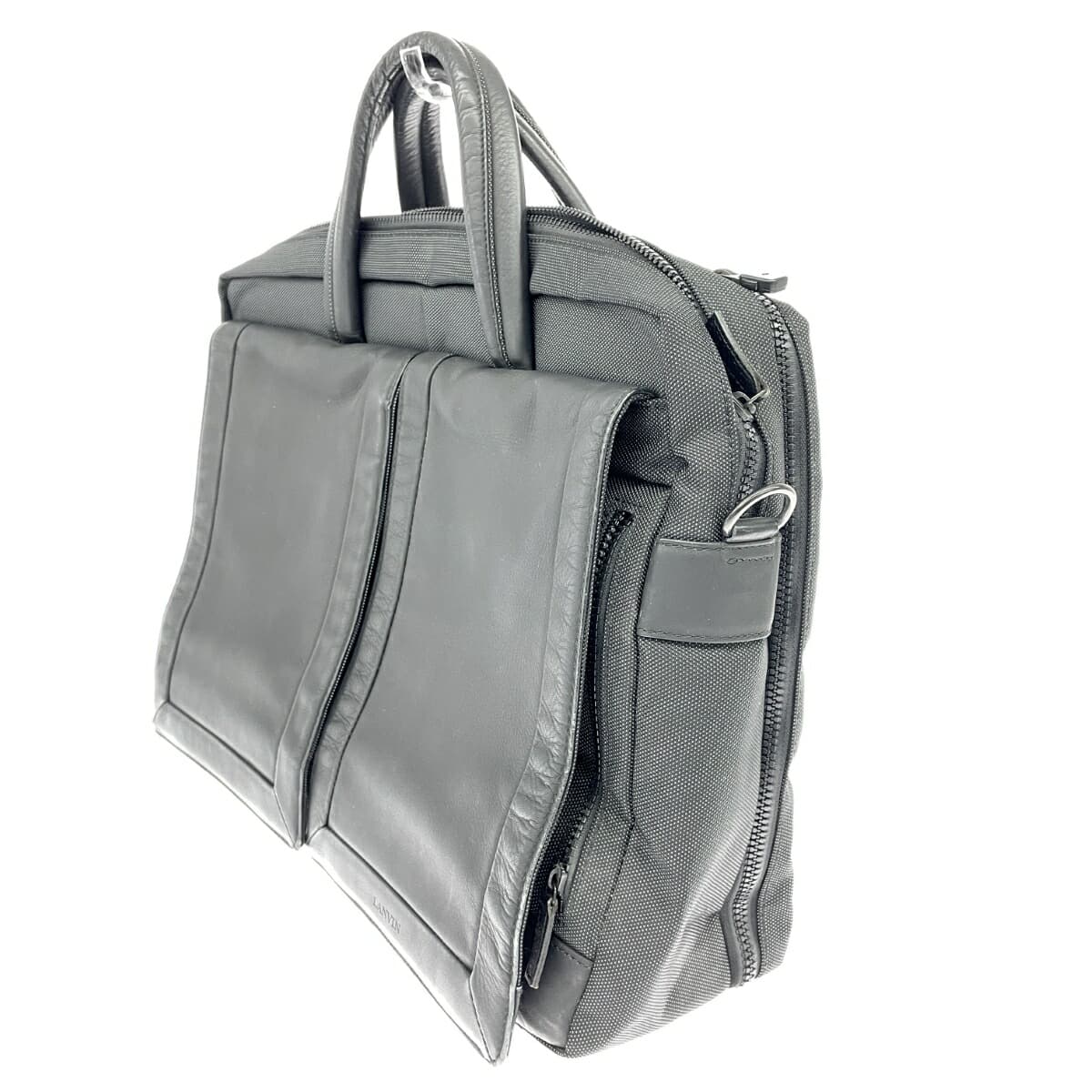 LANVIN 2WAY Business Bag Nylon × Leather Black Men's 3