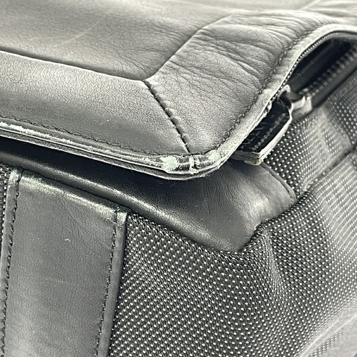 LANVIN 2WAY Business Bag Nylon × Leather Black Men's 8