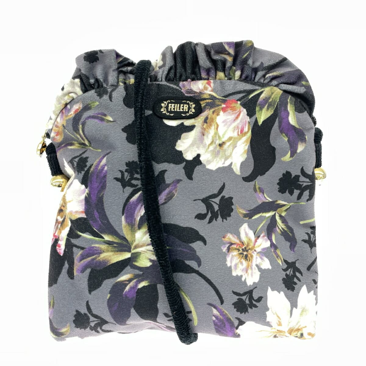 FEILER Shoulder Bag Flower Gray Ladies