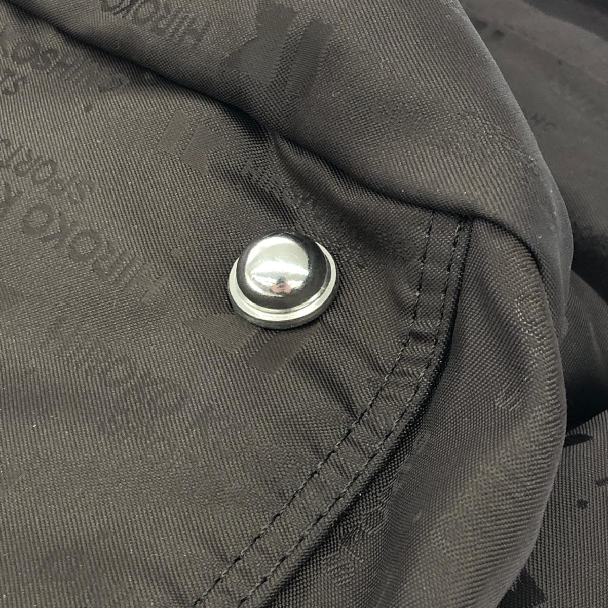 HIROKO KOSHINO 2WAY Boston Bag/Shoulder Set Total Logo/Nylon/Dark Brown Women's 6