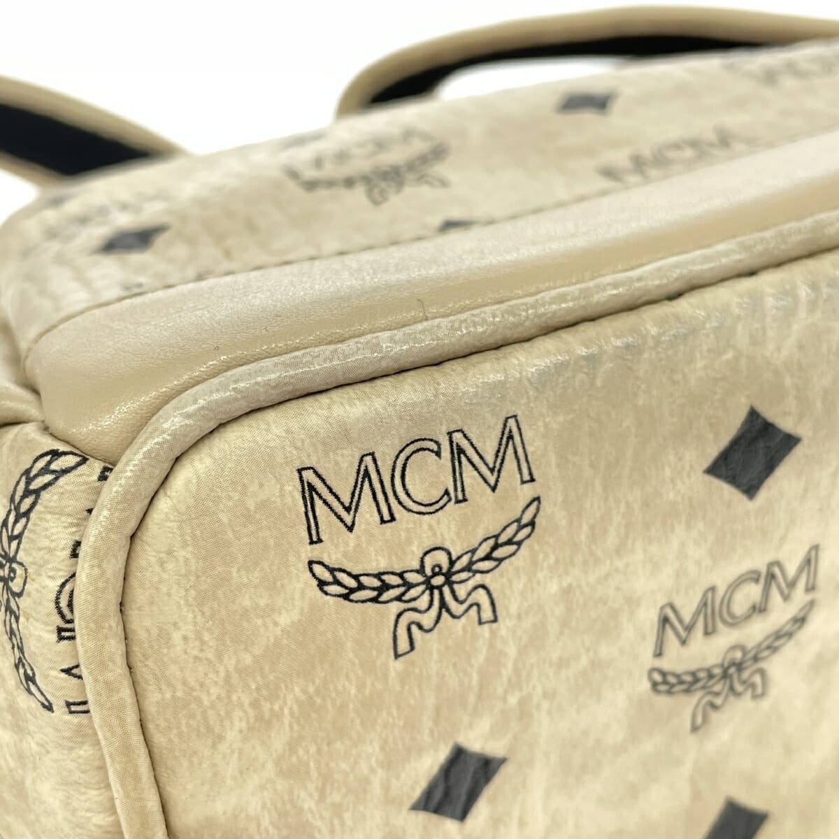 MCM Backpack Visetos/Leather × Studs 10351710 Beige Ladies 8