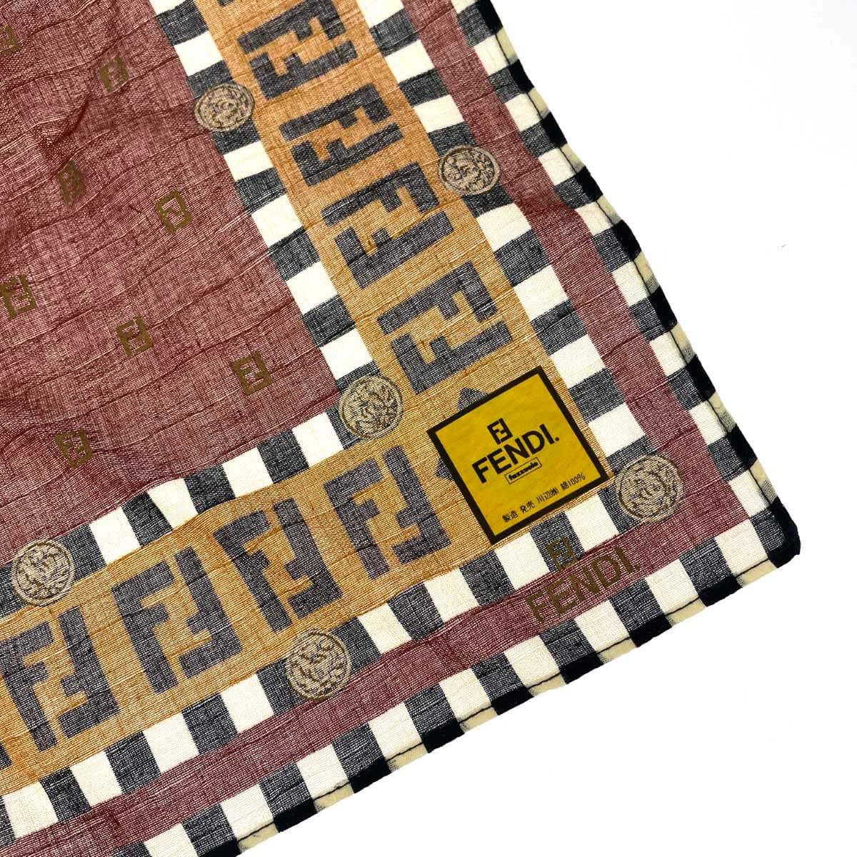 FENDI Mini Bag & Handkerchief Set Like New Zucca Pattern 085-3001 Black Ladies 7