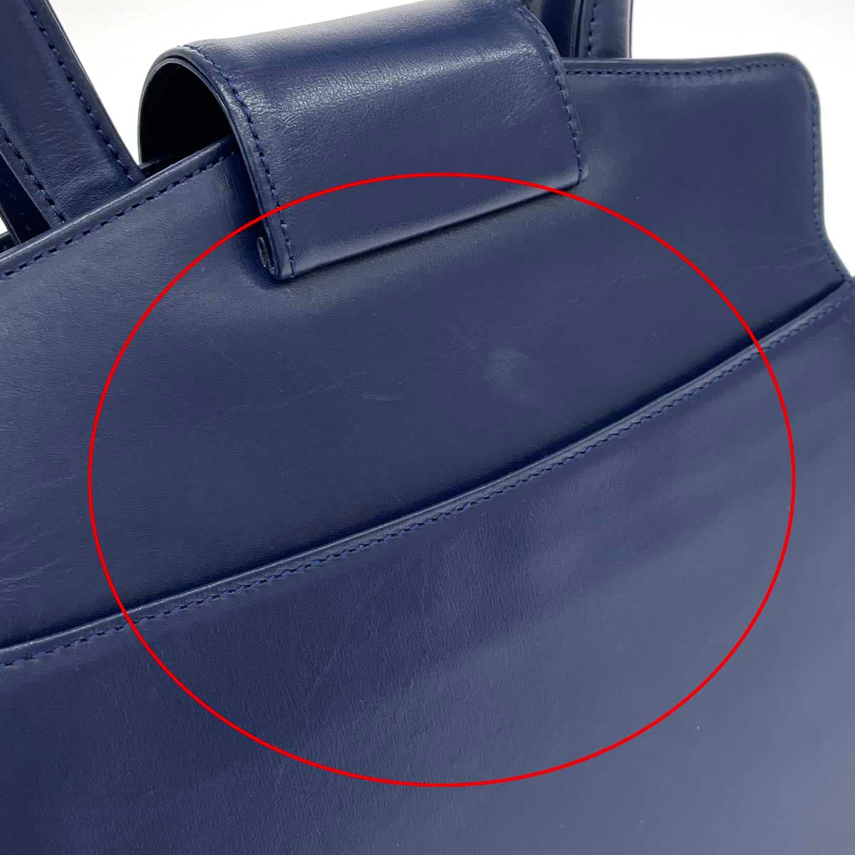 Emanuel Ungaro 2WAY handbag, turn lock/leather, navy, ladies 8