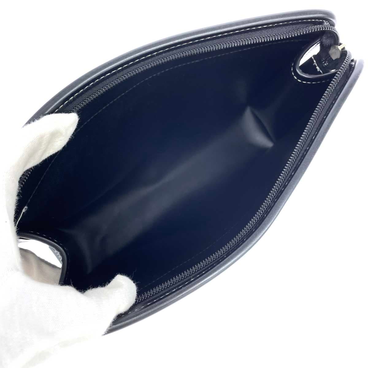 MILA SCHON Second Bag Clutch Bag Good Condition Logo/PVC Black Men's 4