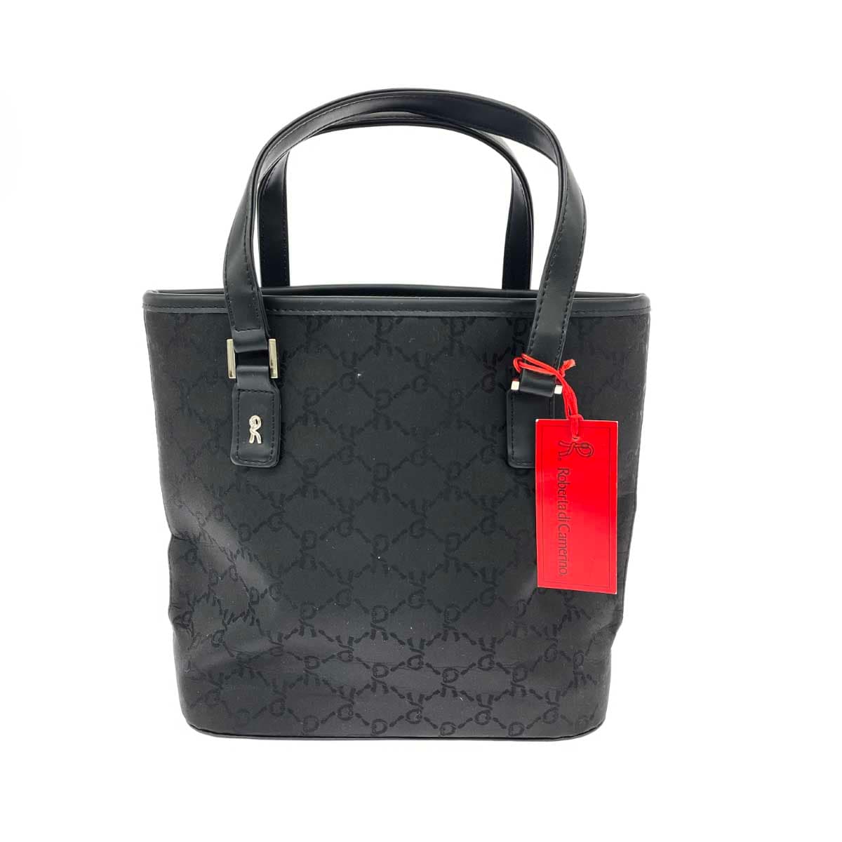 ROBERTA DI CAMERINO Mini Tote Bag Like New R Logo/Nylon Black Ladies