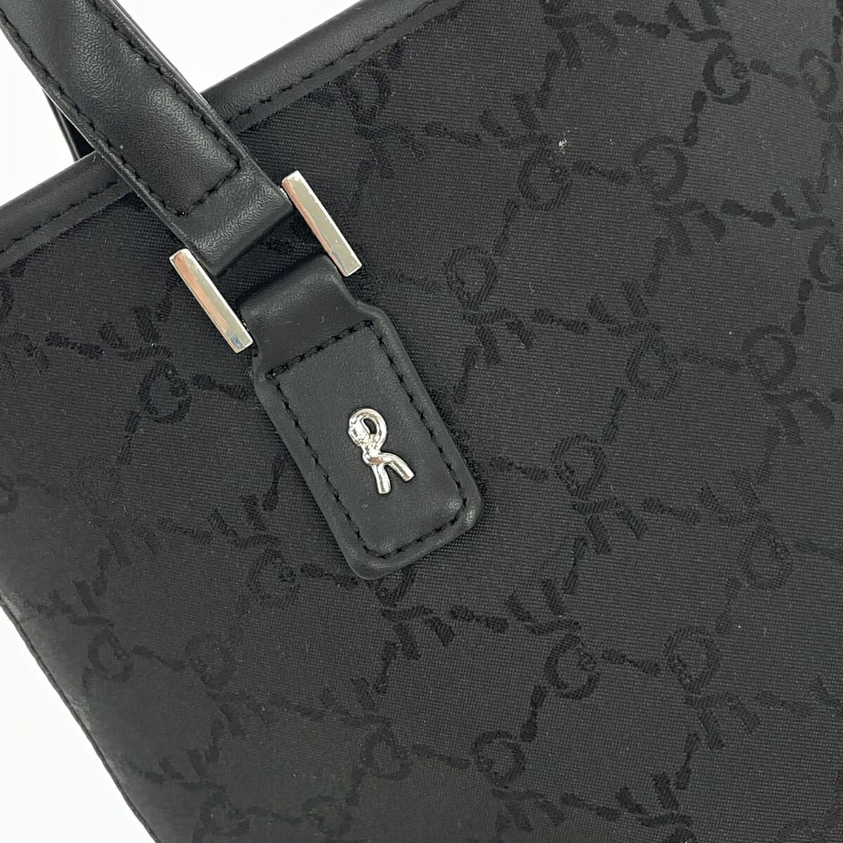 ROBERTA DI CAMERINO Mini Tote Bag Like New R Logo/Nylon Black Ladies 5