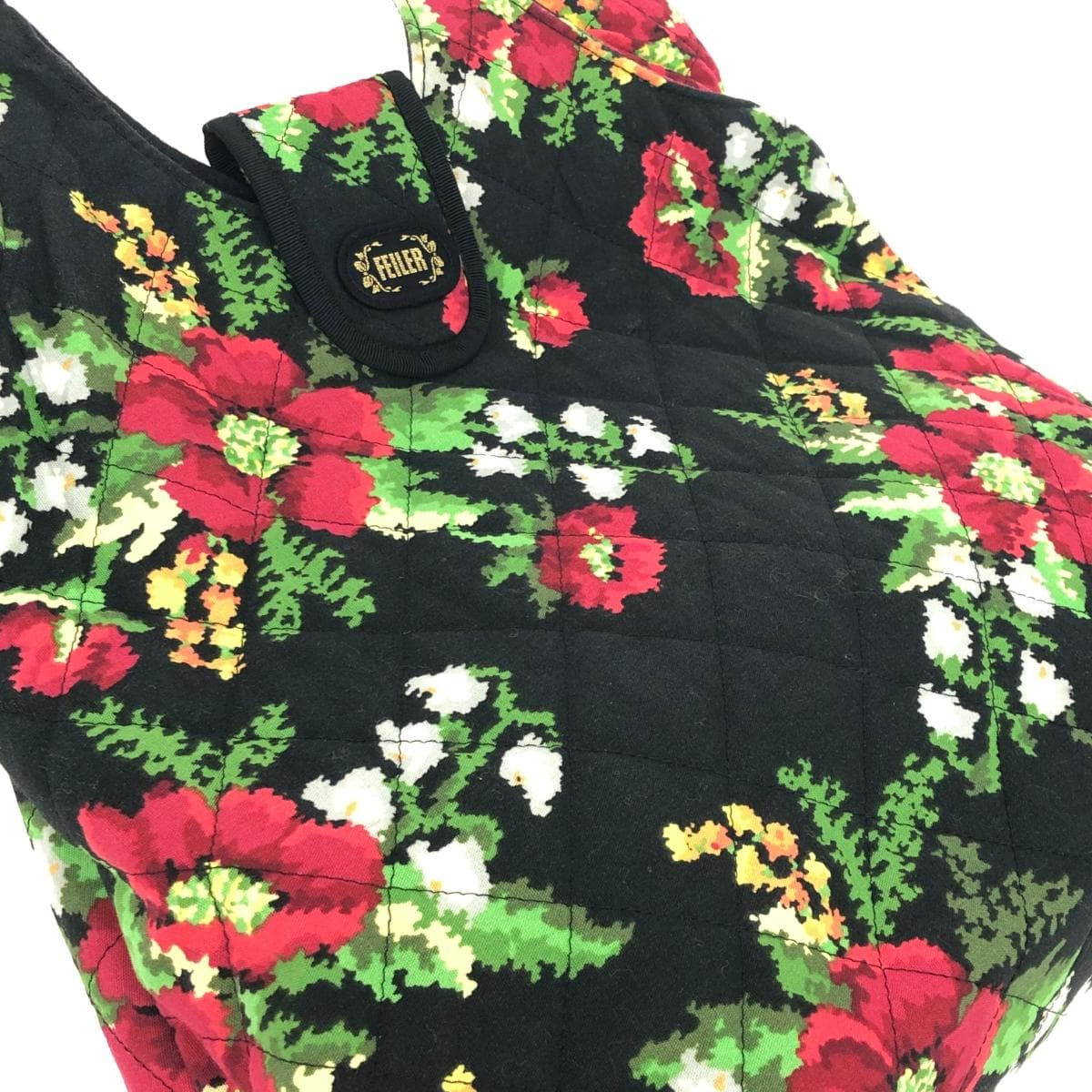 FEILER Tote Bag Good Condition Quilting Black Ladies 8