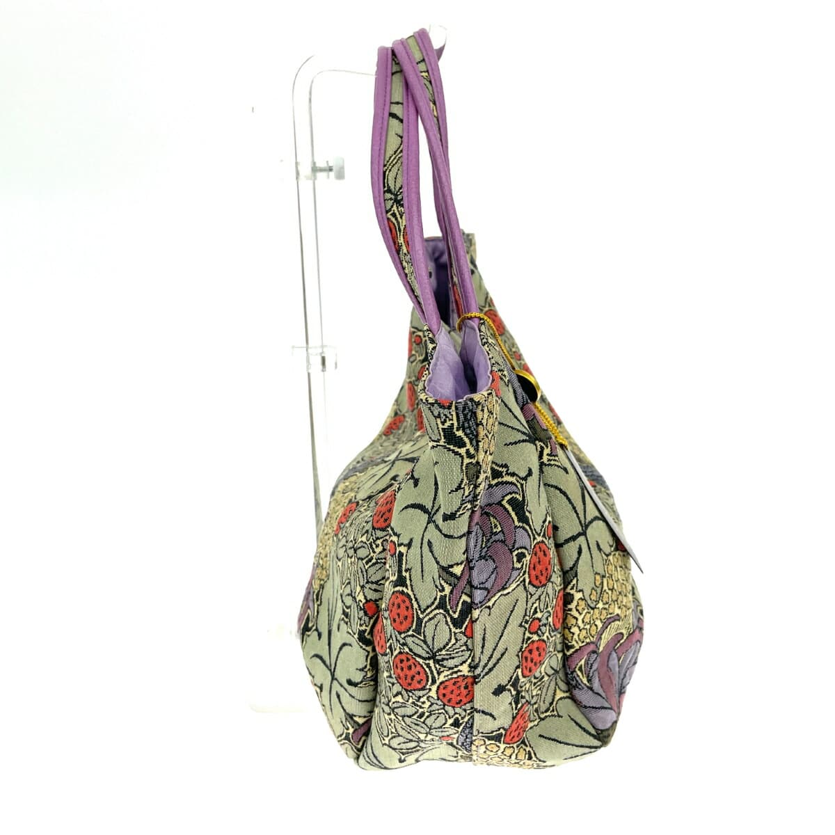 Think Bee Tote Bag Bird Strawberry Jacquard Beige Ladies 2
