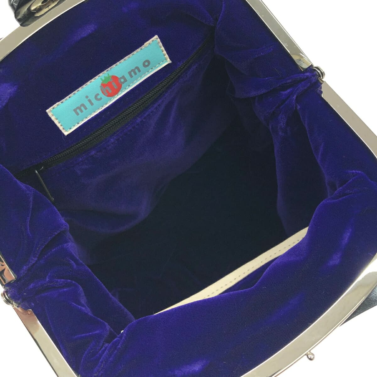 Michiamo Handbag Gamaguchi / Leather Paint Beige Ladies 4