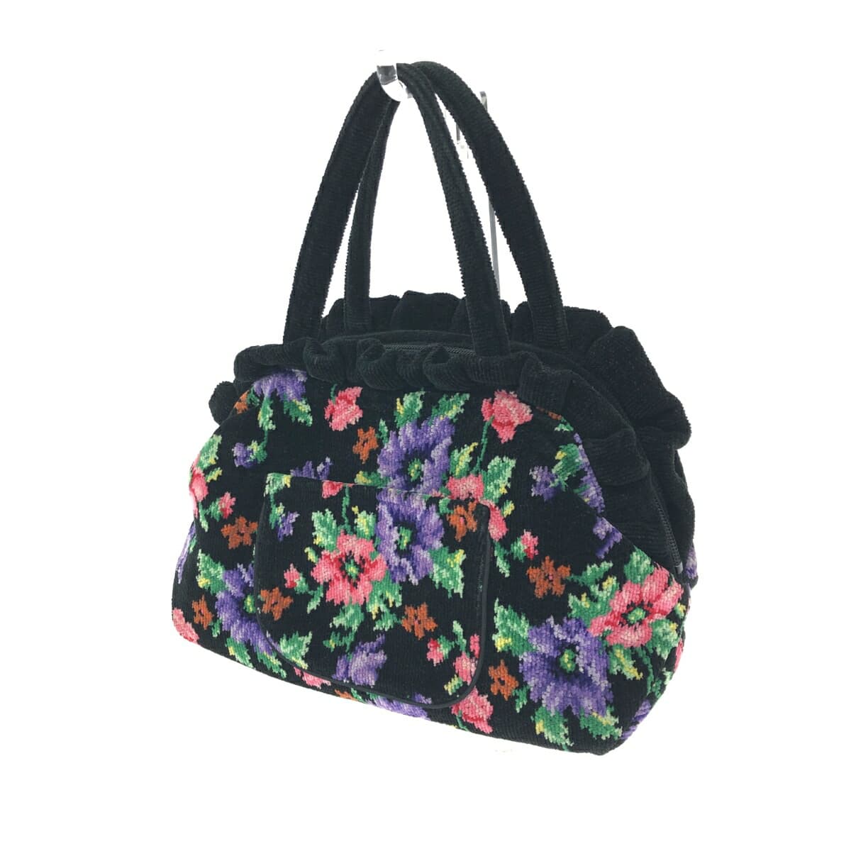 FEILER Frill Handbag Poppies/Chenille Weave Black Ladies 3