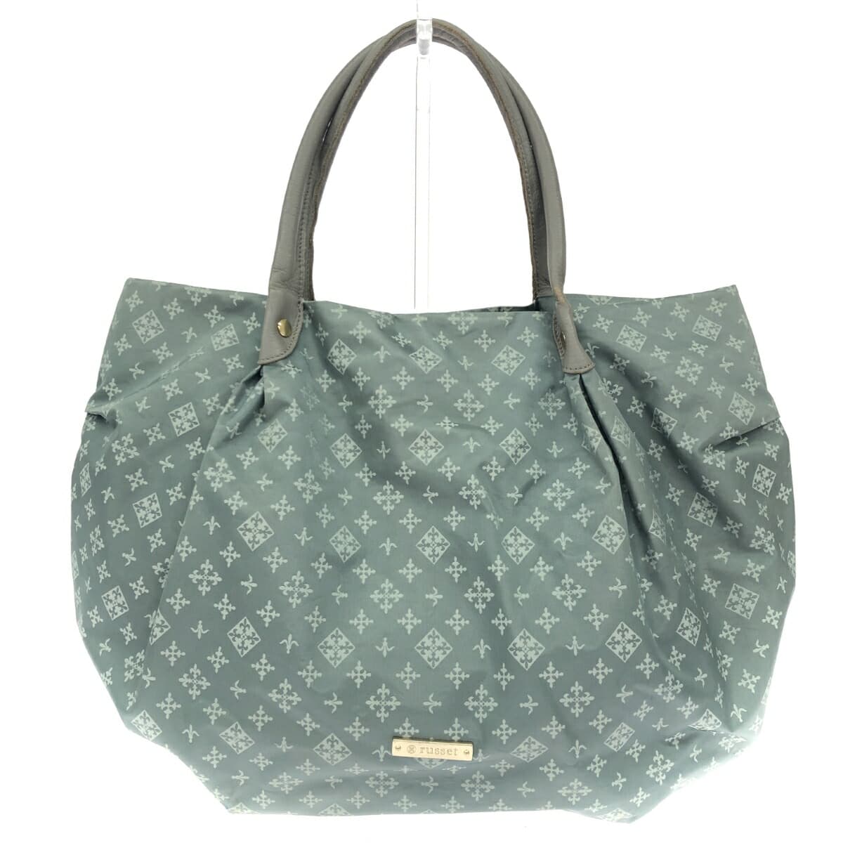 Russet Rassit Tote Bag Monogram/Nylon × Leather Green Ladies