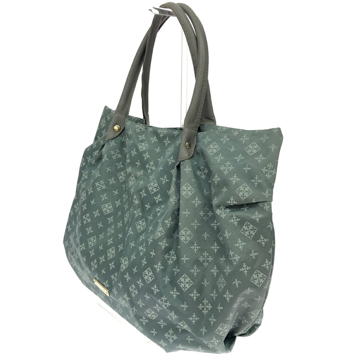 Russet Rassit Tote Bag Monogram/Nylon × Leather Green Ladies 3