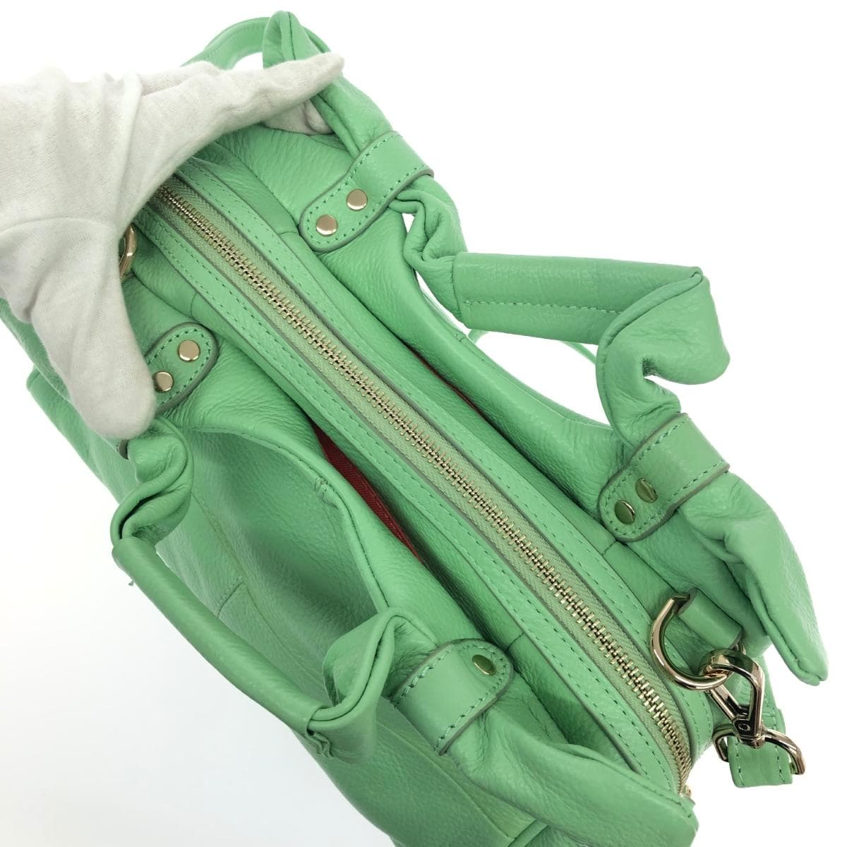 DIANA 2WAY bag like new leather green for women 6