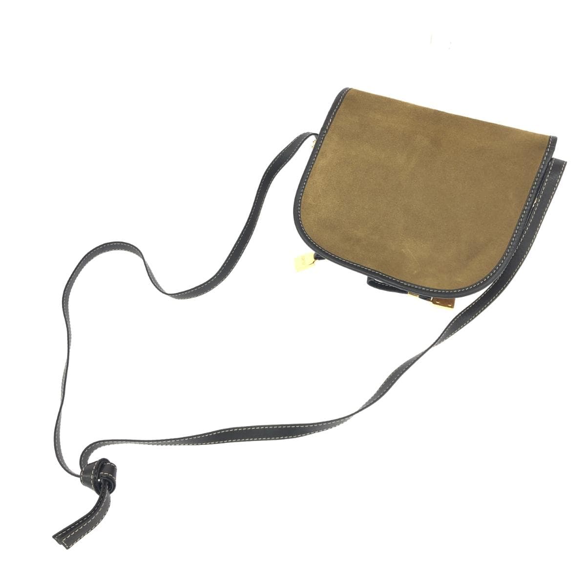 LOEWE Shoulder Bag Anagram/Suede Vintage Item Beige Women's 3