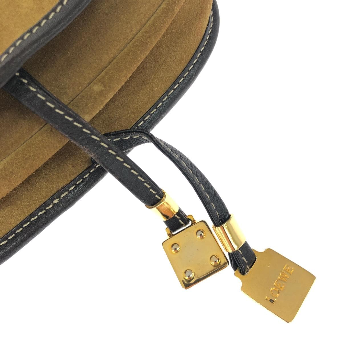 LOEWE Shoulder Bag Anagram/Suede Vintage Item Beige Women's 7