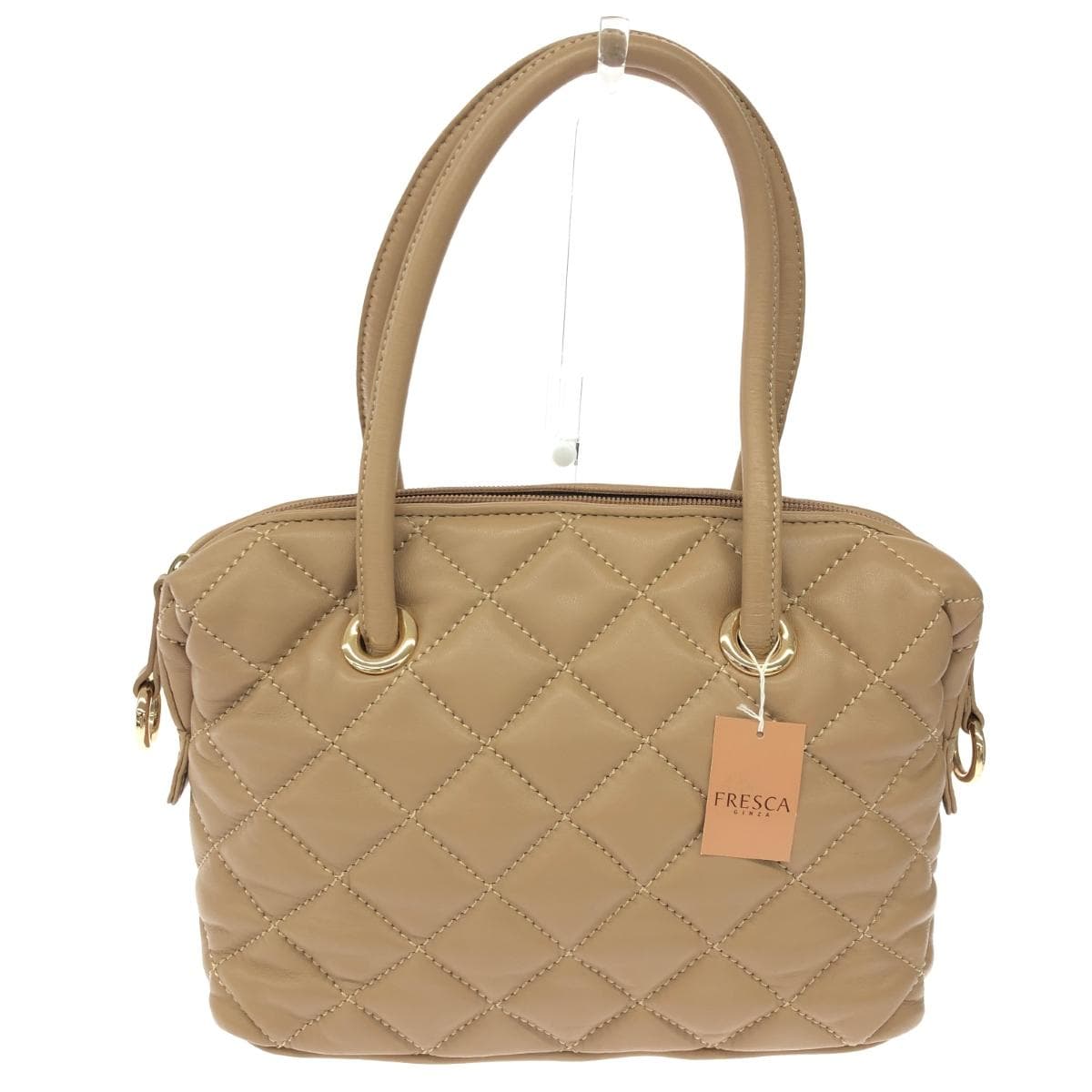 Fresca (Ginza Yoshinoya) Fresca Tote Bag Like New Quilting/Leather Beige Women's
