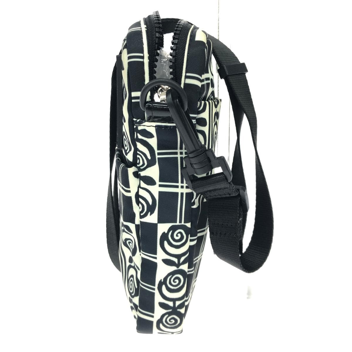 ANNA SUI Shoulder Bag Journey/Nylon Black/White Women's 2