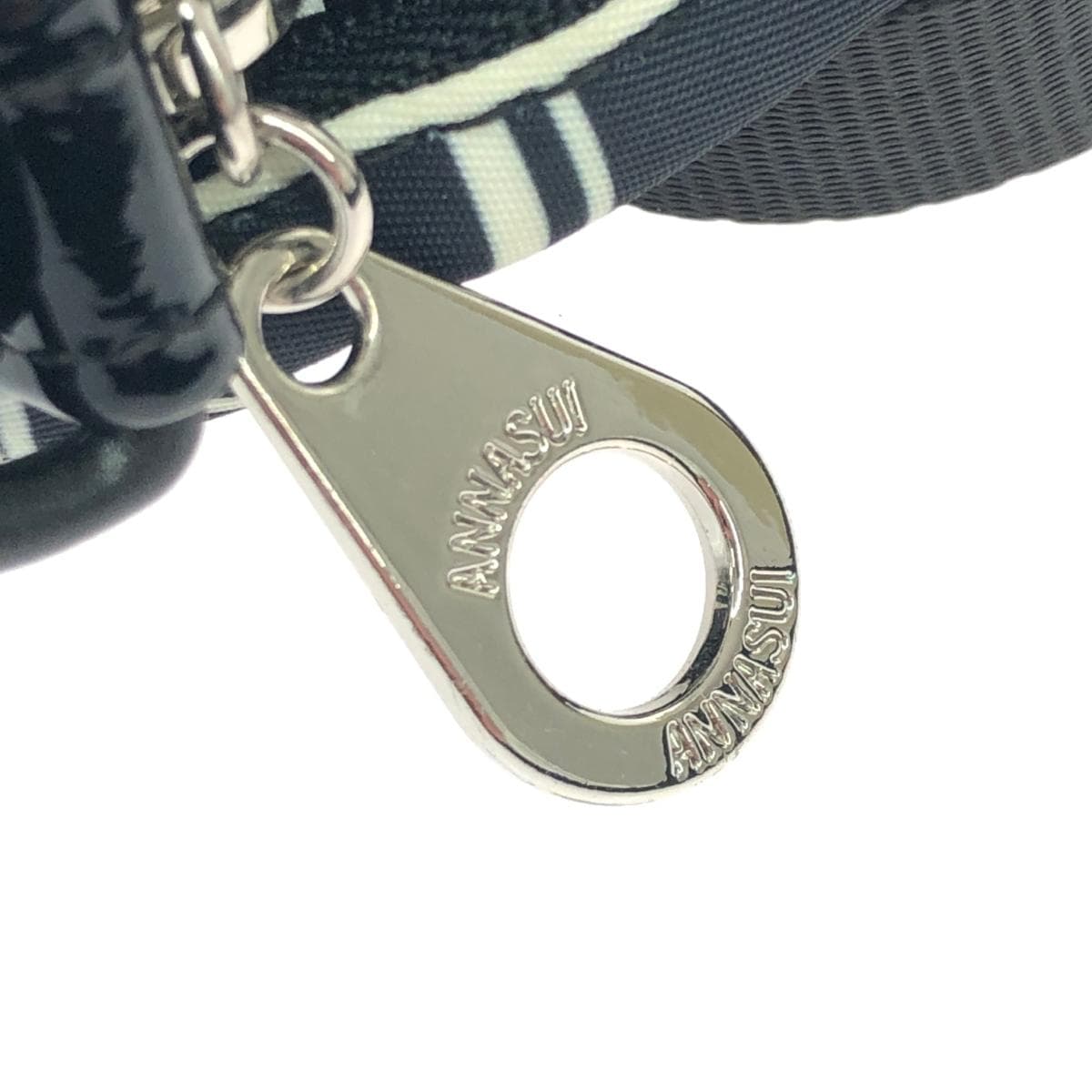 ANNA SUI Shoulder Bag Journey/Nylon Black/White Women's 5