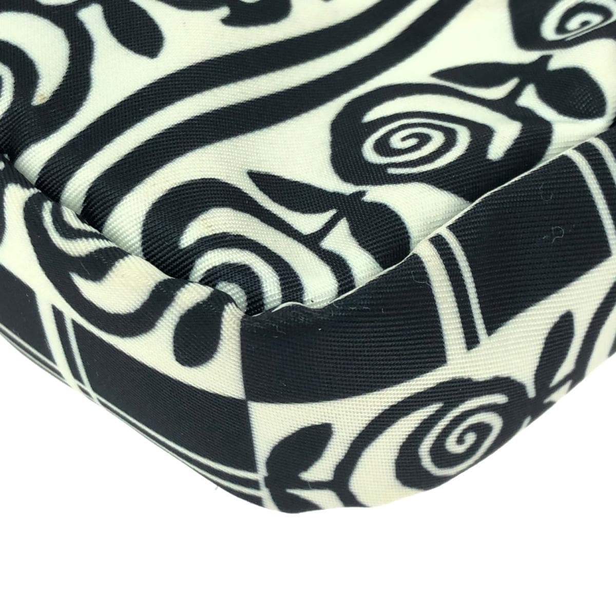 ANNA SUI Shoulder Bag Journey/Nylon Black/White Women's 7