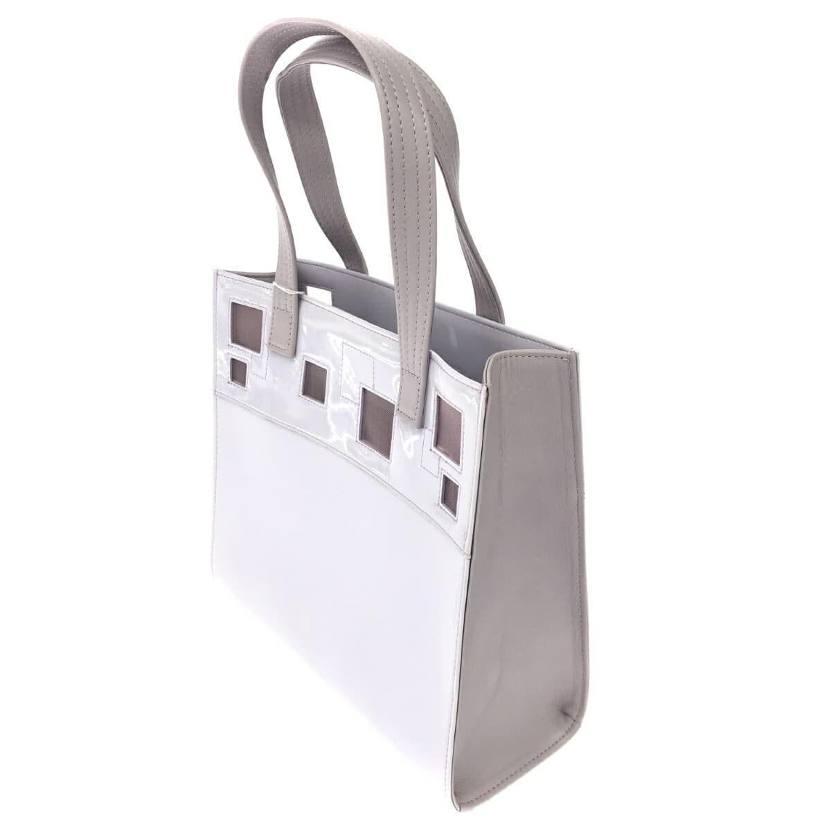 Ginza Yoshinoya Tote Bag Like New Enamel × Leather Purple Ladies 3