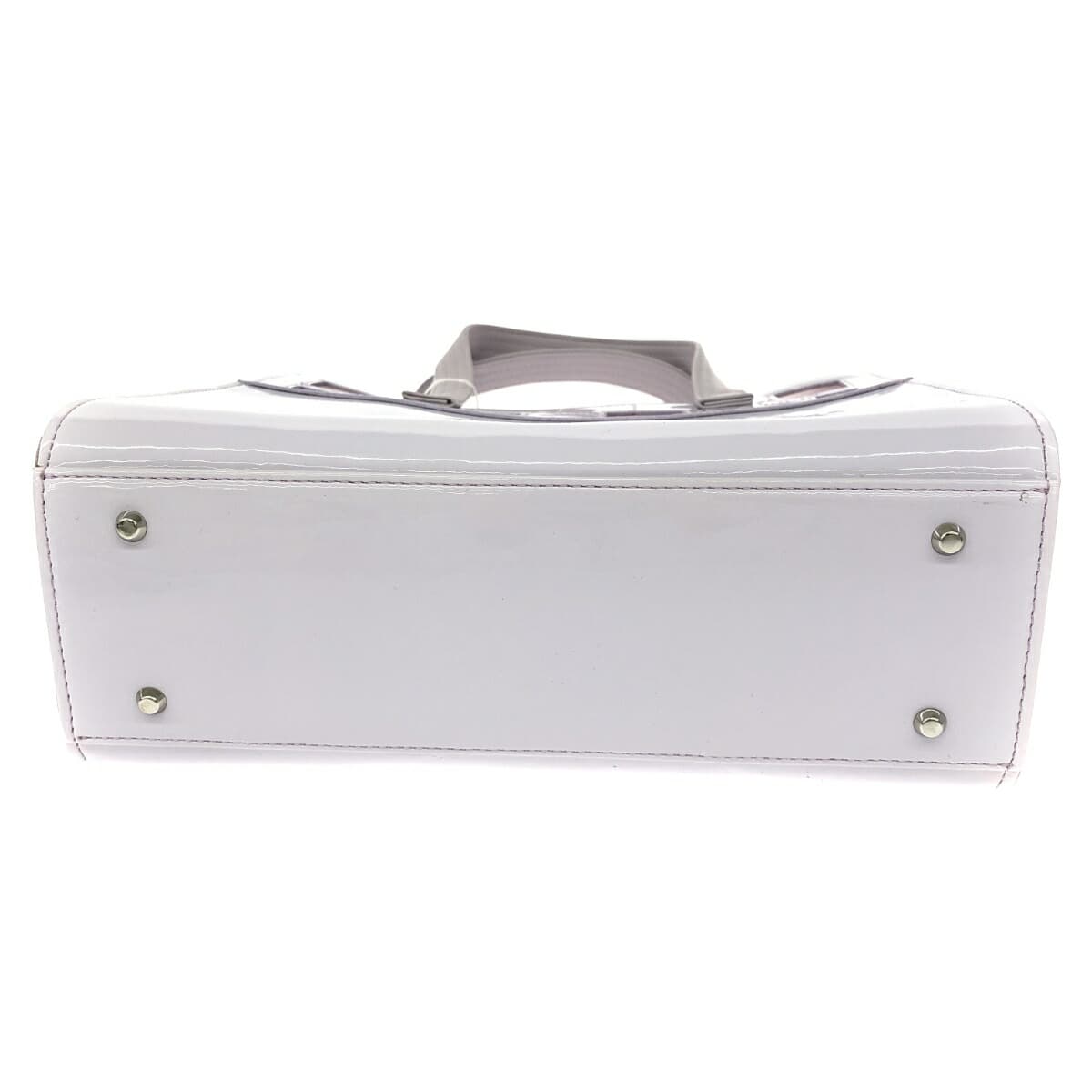 Ginza Yoshinoya Tote Bag Like New Enamel × Leather Purple Ladies 5