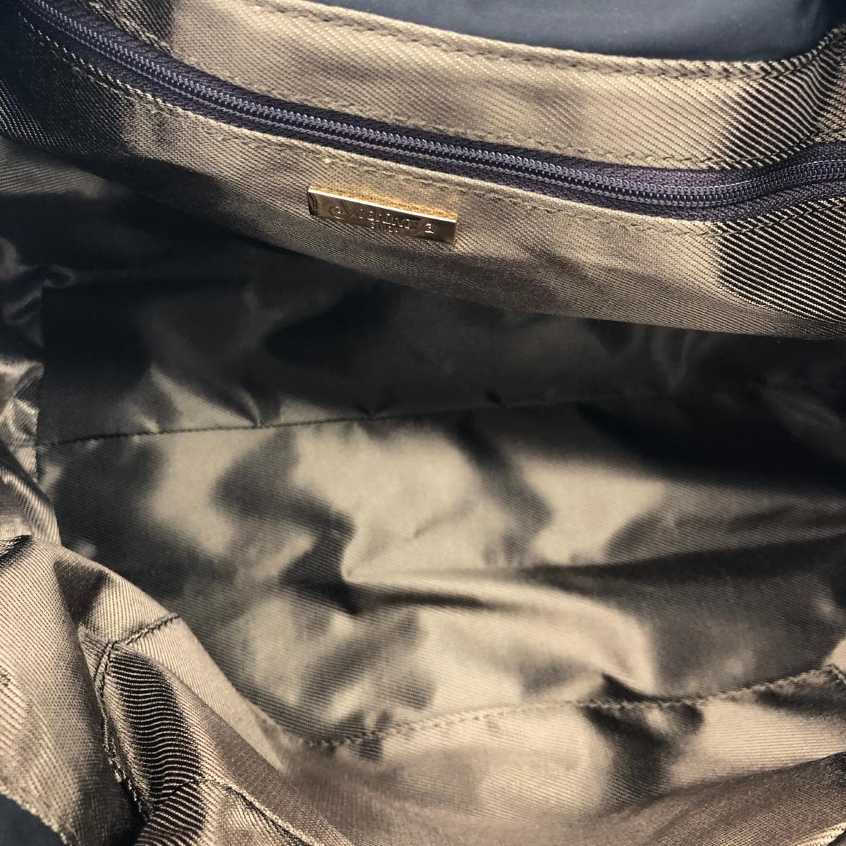 Ginza Yoshinoya Tote Bag Like New Nylon × Leather Brown Ladies 4