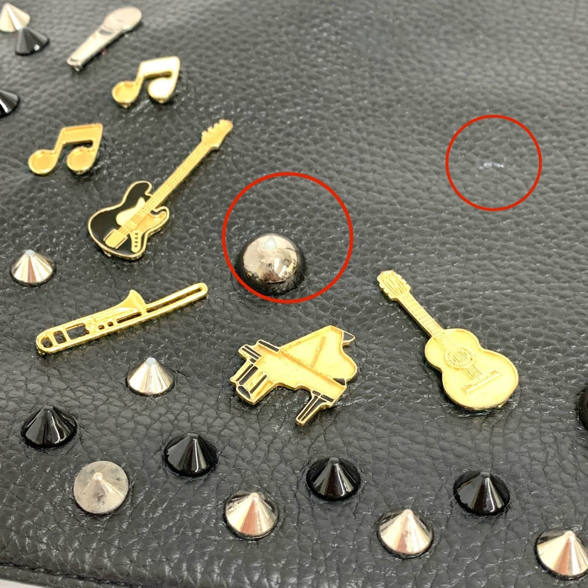 DOLCE&GABBANA Clutch Bag Studs/Leather Black Unisex 8