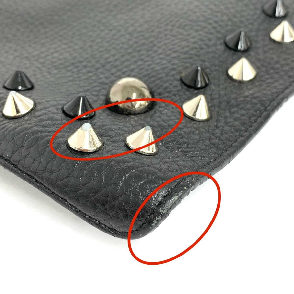 DOLCE&GABBANA Clutch Bag Studs/Leather Black Unisex 9