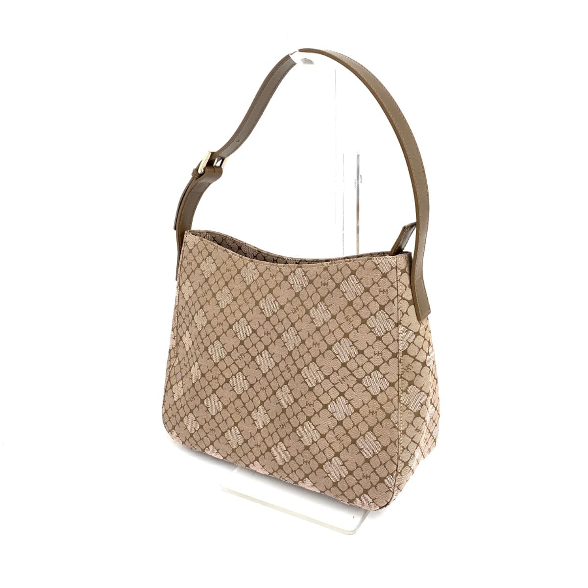 HANAE MORI One Shoulder Bag Good Condition Nylon Canvas Brown Ladies 3