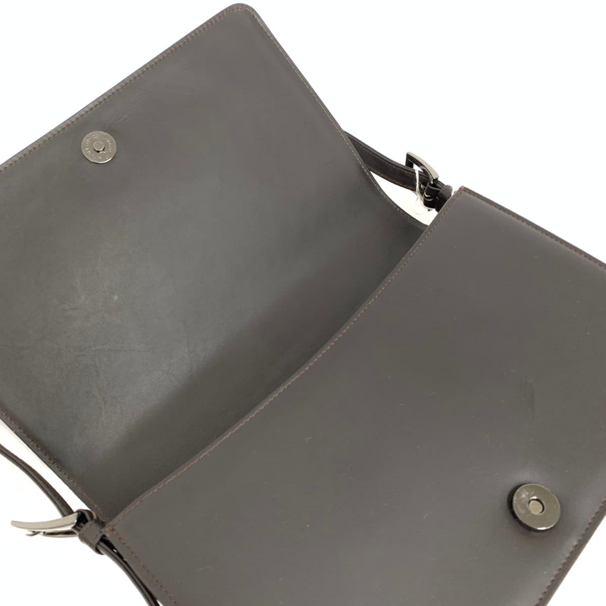 Ginza Yoshinoya One Shoulder Bag Like New Hair-on-hide × Leather Brown Women's 5