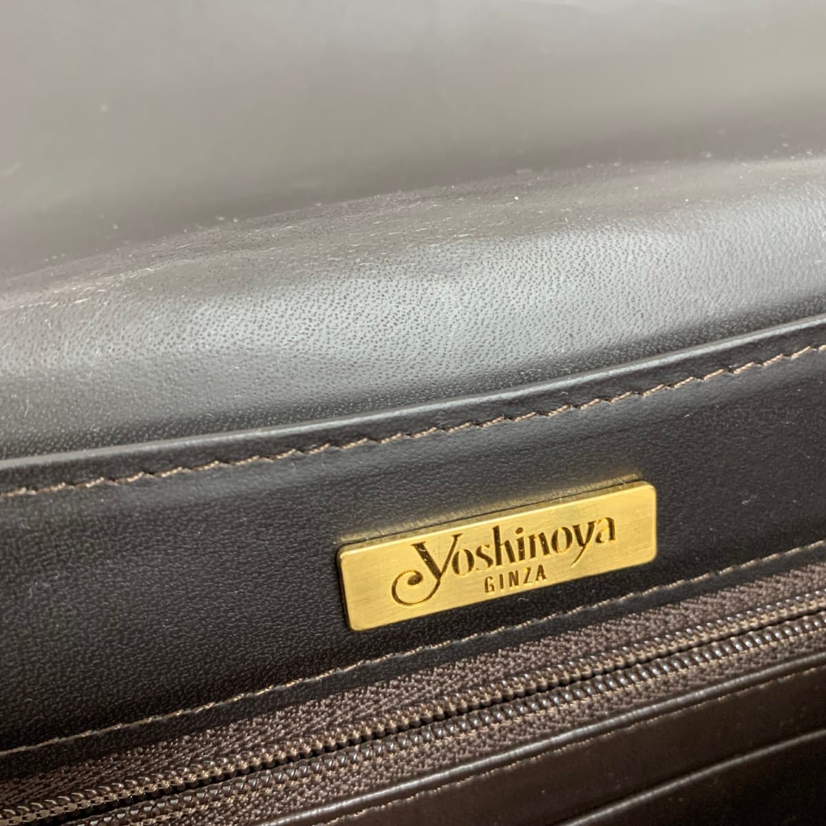 Ginza Yoshinoya One Shoulder Bag Like New Hair-on-hide × Leather Brown Women's 7